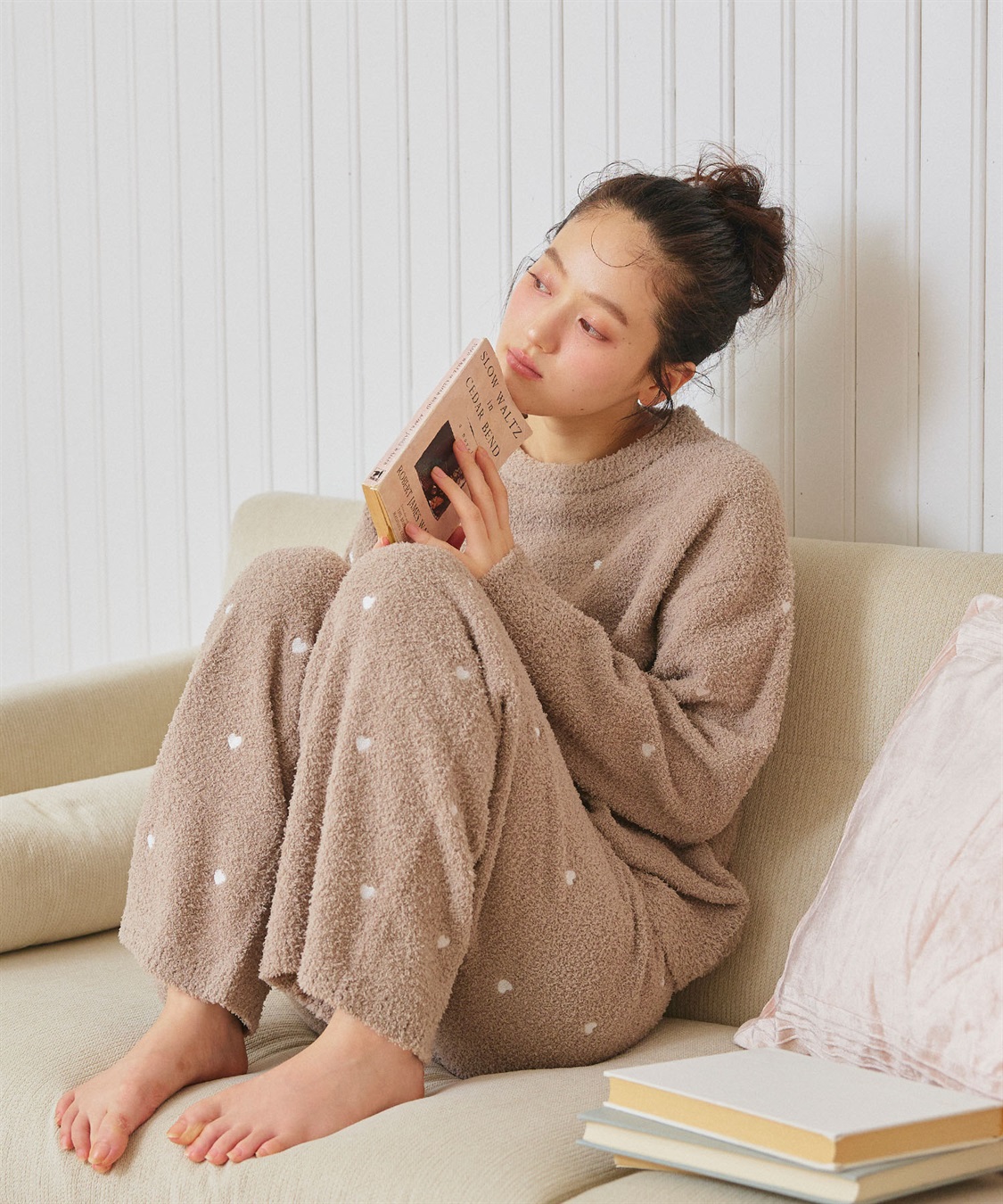 LAFUKU 【LAFUKU/ラフク】もちふわマシュマロニットハートドット刺繍トップス/ルームウェア（上下別売り）_sub_13