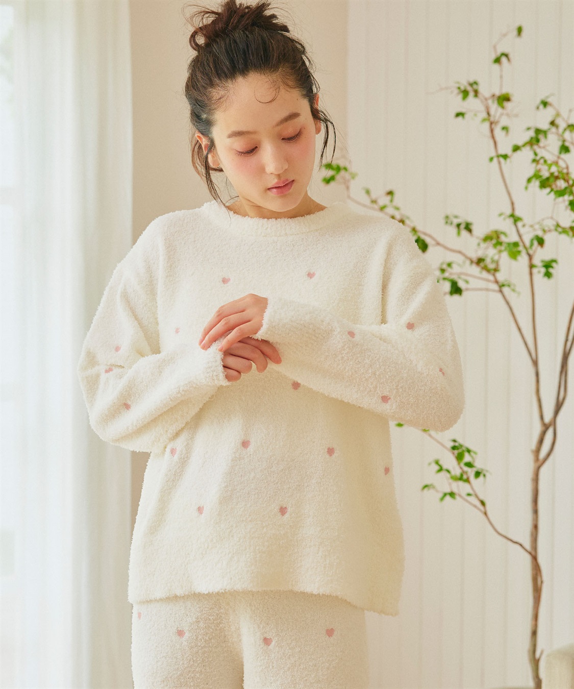 LAFUKU 【LAFUKU/ラフク】もちふわマシュマロニットハートドット刺繍トップス/ルームウェア（上下別売り）_sub_15