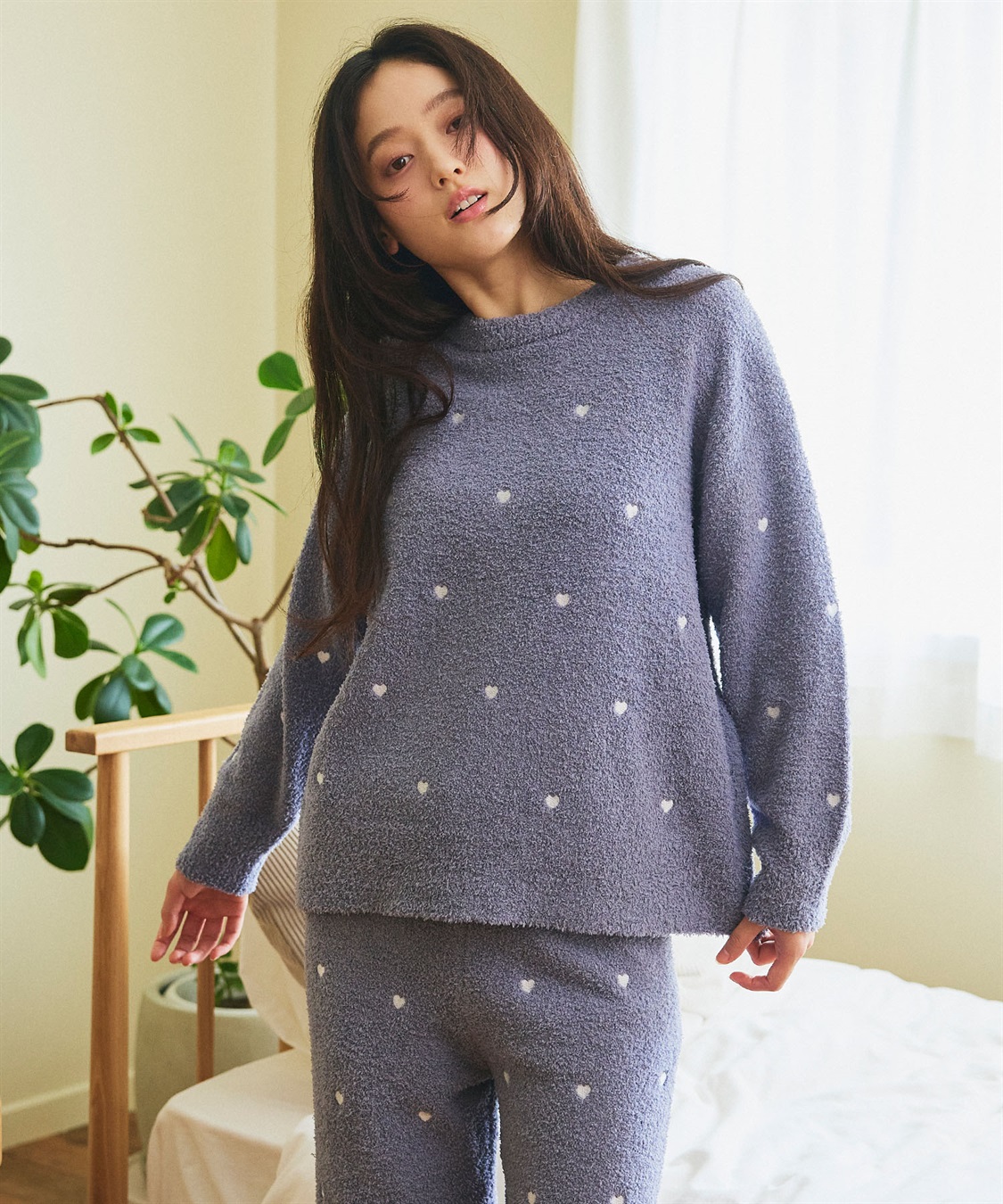 LAFUKU 【LAFUKU/ラフク】もちふわマシュマロニットハートドット刺繍トップス/ルームウェア（上下別売り）_sub_23