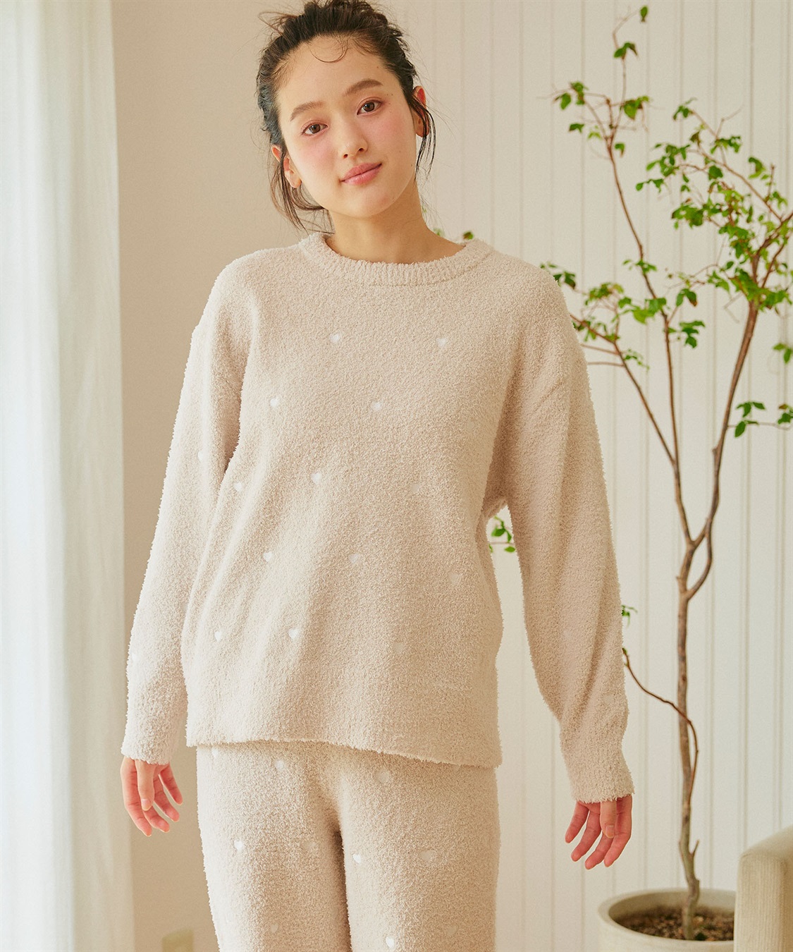 LAFUKU 【LAFUKU/ラフク】もちふわマシュマロニットハートドット刺繍トップス/ルームウェア（上下別売り）_sub_27