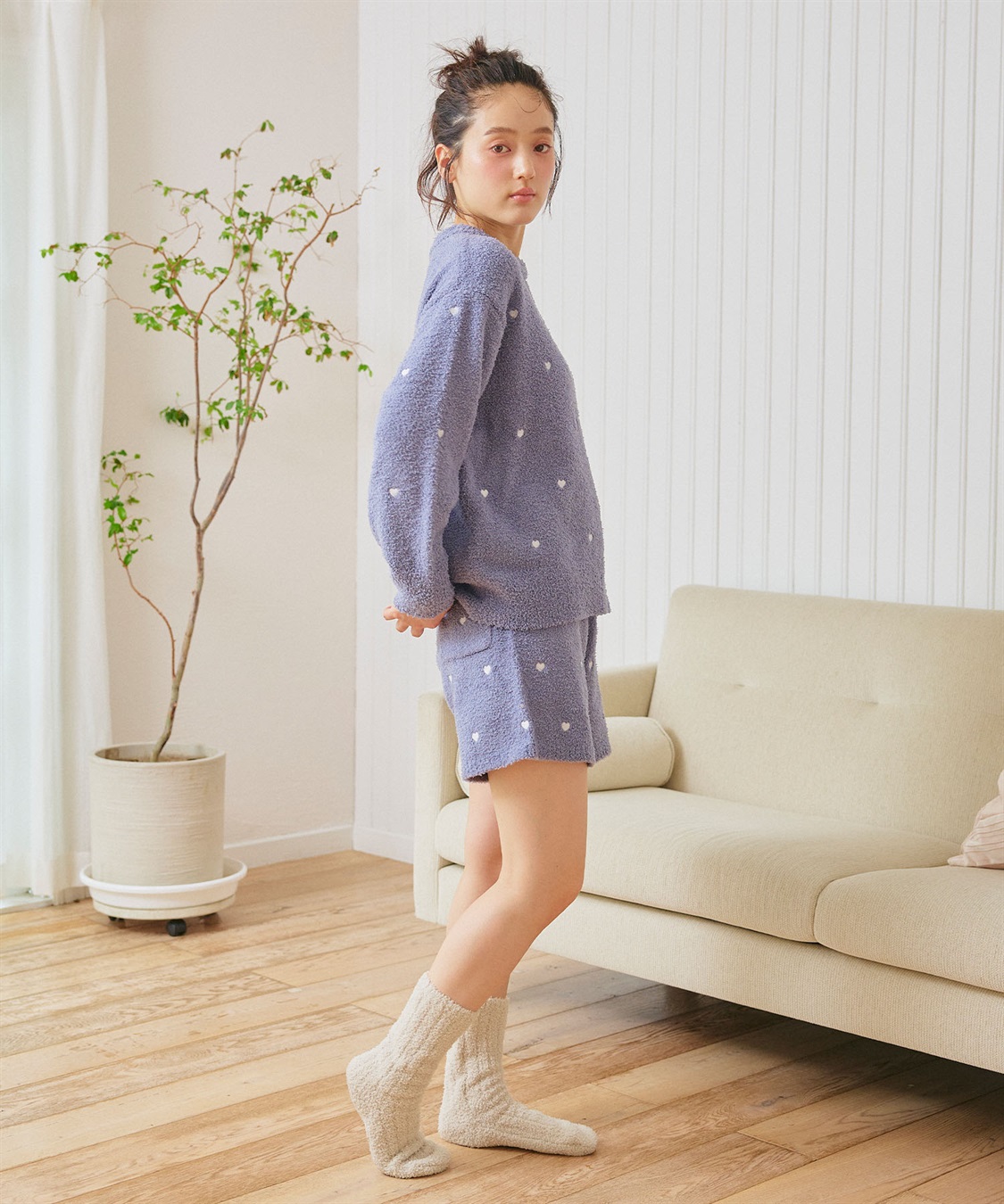 LAFUKU 【LAFUKU/ラフク】もちふわマシュマロニットハートドット刺繍ショートパンツ/ルームウェア（上下別売り）_sub_20