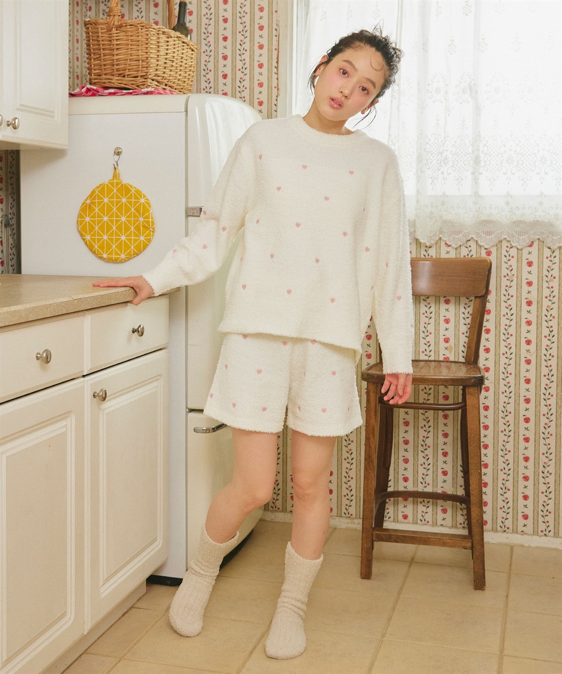 LAFUKU 【LAFUKU/ラフク】もちふわマシュマロニットハートドット刺繍ショートパンツ/ルームウェア（上下別売り）_sub_27