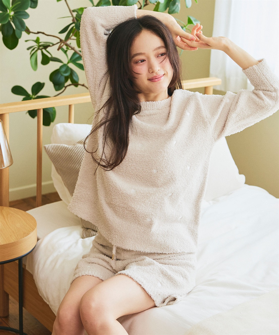 LAFUKU 【LAFUKU/ラフク】もちふわマシュマロニットハートドット刺繍ショートパンツ/ルームウェア（上下別売り）_sub_29