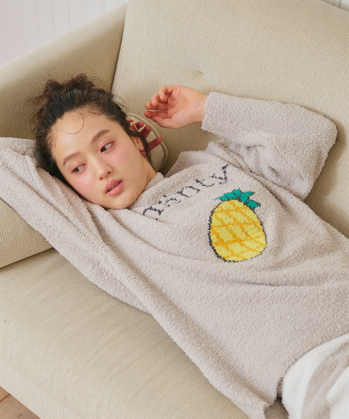 Life Style by cross marche 【LAFUKU/ラフク】もちふわマシュマロニットフルーツ刺繍トップス/ルームウェア◆洗濯可能◆（上下別売り）_sub_1