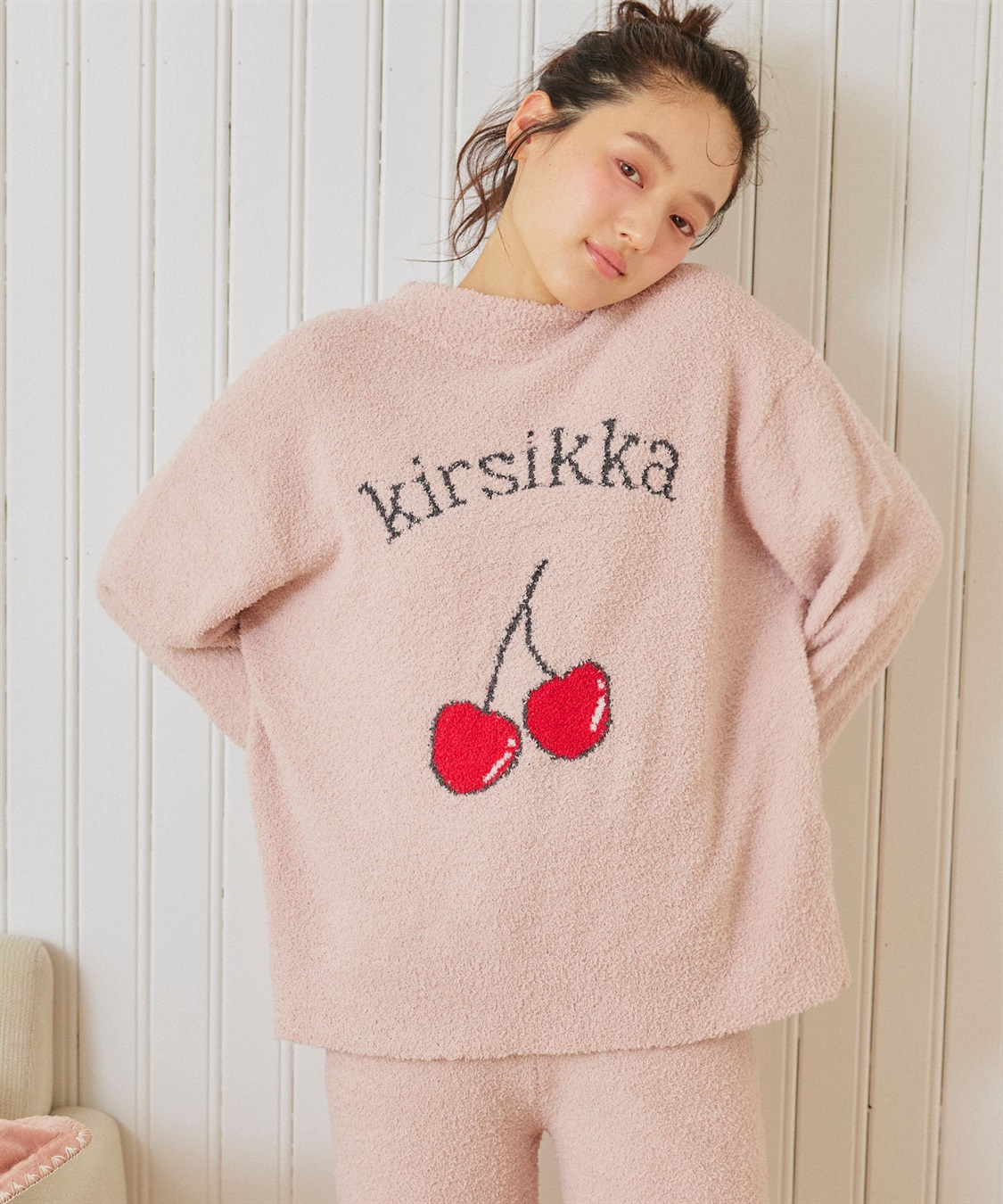 Life Style by cross marche 【LAFUKU/ラフク】もちふわマシュマロニットフルーツ刺繍トップス/ルームウェア◆洗濯可能◆（上下別売り）_sub_2