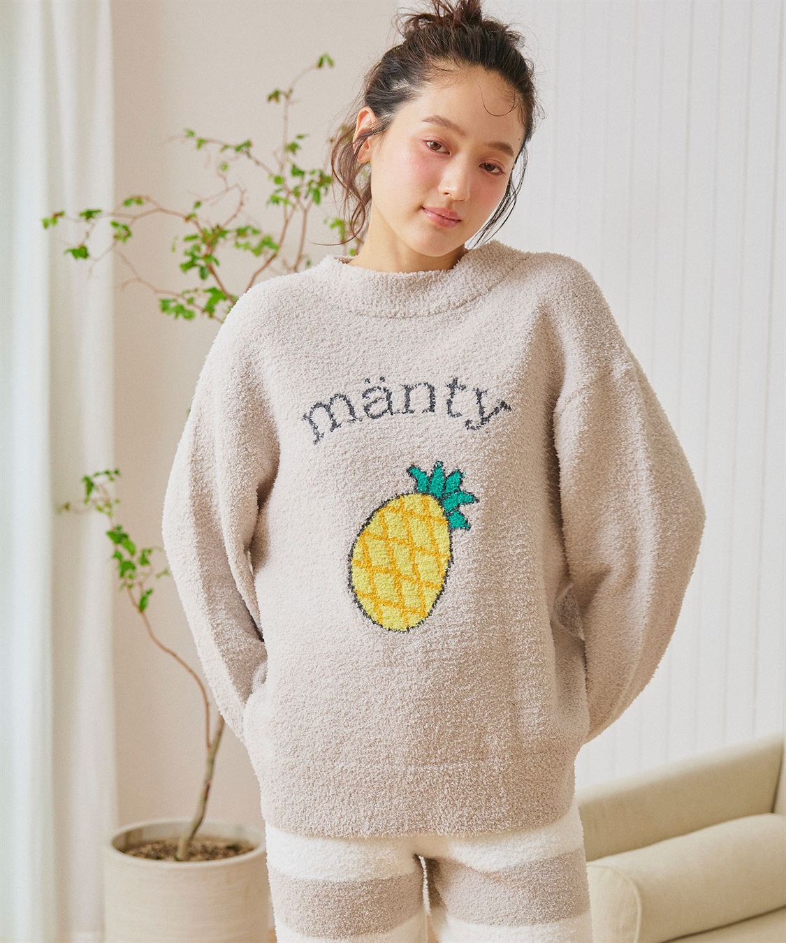 Life Style by cross marche 【LAFUKU/ラフク】もちふわマシュマロニットフルーツ刺繍トップス/ルームウェア◆洗濯可能◆（上下別売り）_sub_4