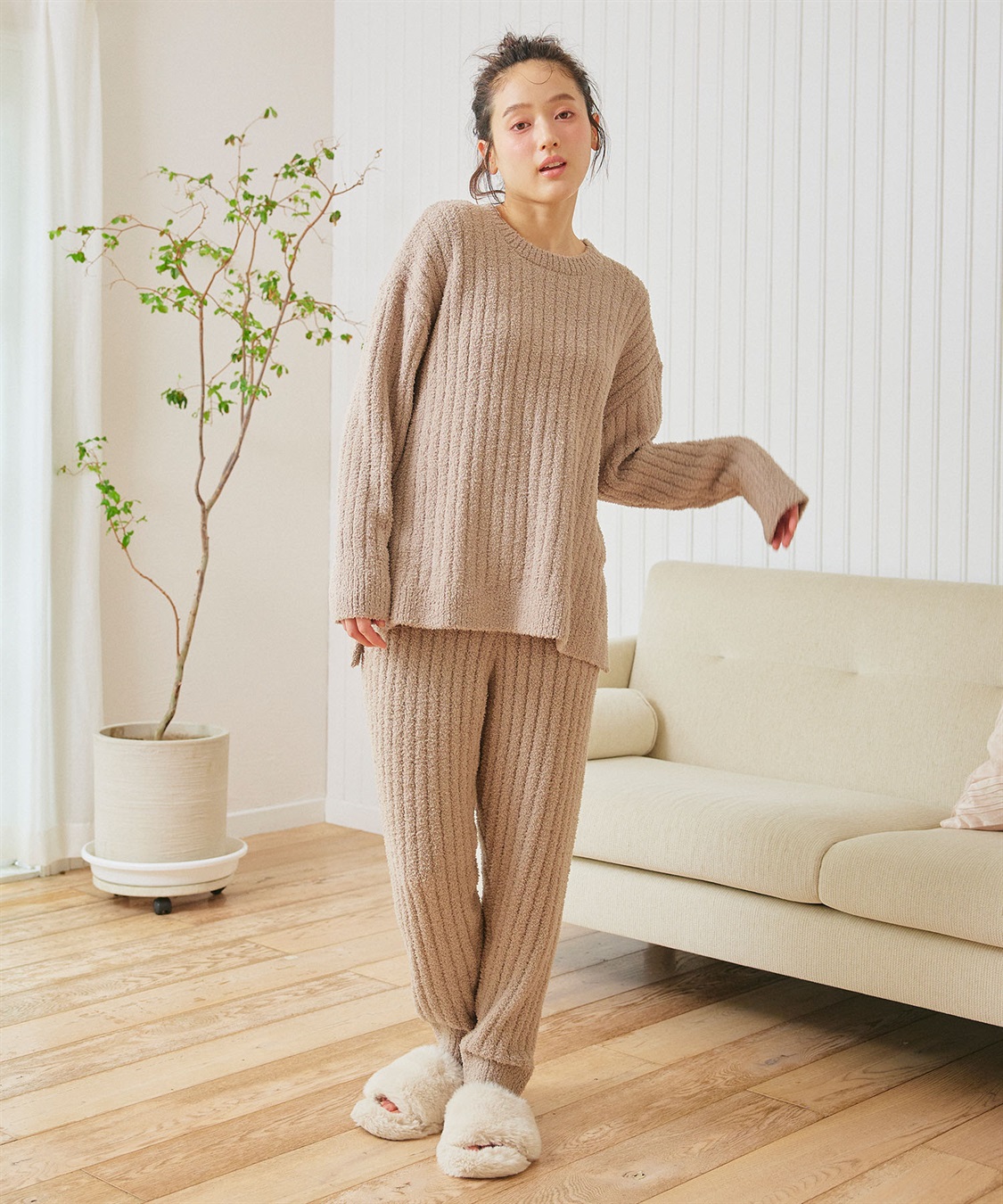 Life Style by cross marche 【LAFUKU/ラフク】腹巻き付きパジャマ パンツ×トップスルームウェアSET（上下セット）◆あったか・温活◆_sub_2