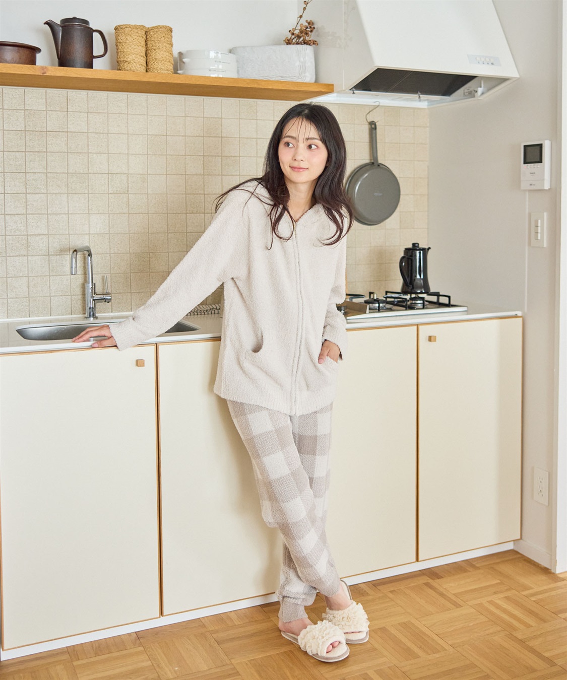 Life Style by cross marche 【LAFUKU/ラフク】もちふわマシュマロニットチェック柄ジョガーパンツ/ルームウェア（上下別売り）_sub_3