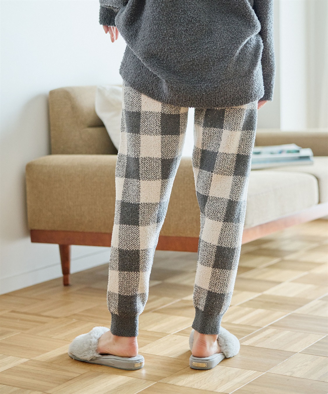 Life Style by cross marche 【LAFUKU/ラフク】もちふわマシュマロニットチェック柄ジョガーパンツ/ルームウェア（上下別売り）_sub_7