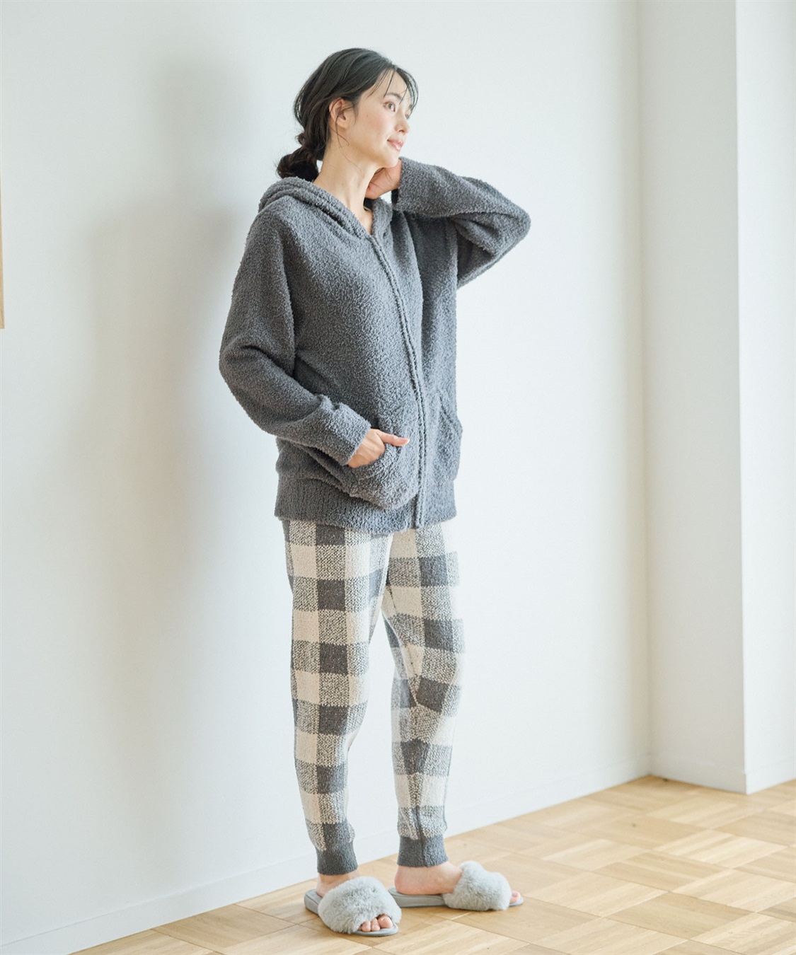 Life Style by cross marche 【LAFUKU/ラフク】もちふわマシュマロニットチェック柄ジョガーパンツ/ルームウェア（上下別売り）_sub_17