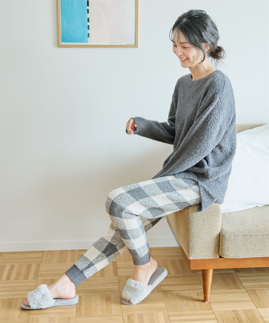 Life Style by cross marche 【LAFUKU/ラフク】もちふわマシュマロニットチェック柄ジョガーパンツ/ルームウェア（上下別売り）_sub_21