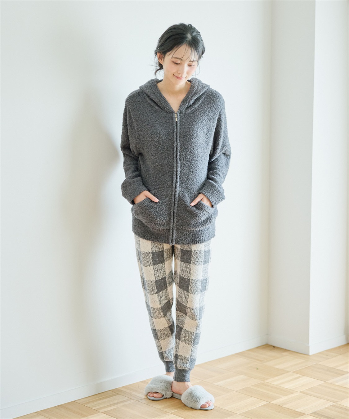 Life Style by cross marche 【LAFUKU/ラフク】もちふわマシュマロニットチェック柄ジョガーパンツ/ルームウェア（上下別売り）_sub_24