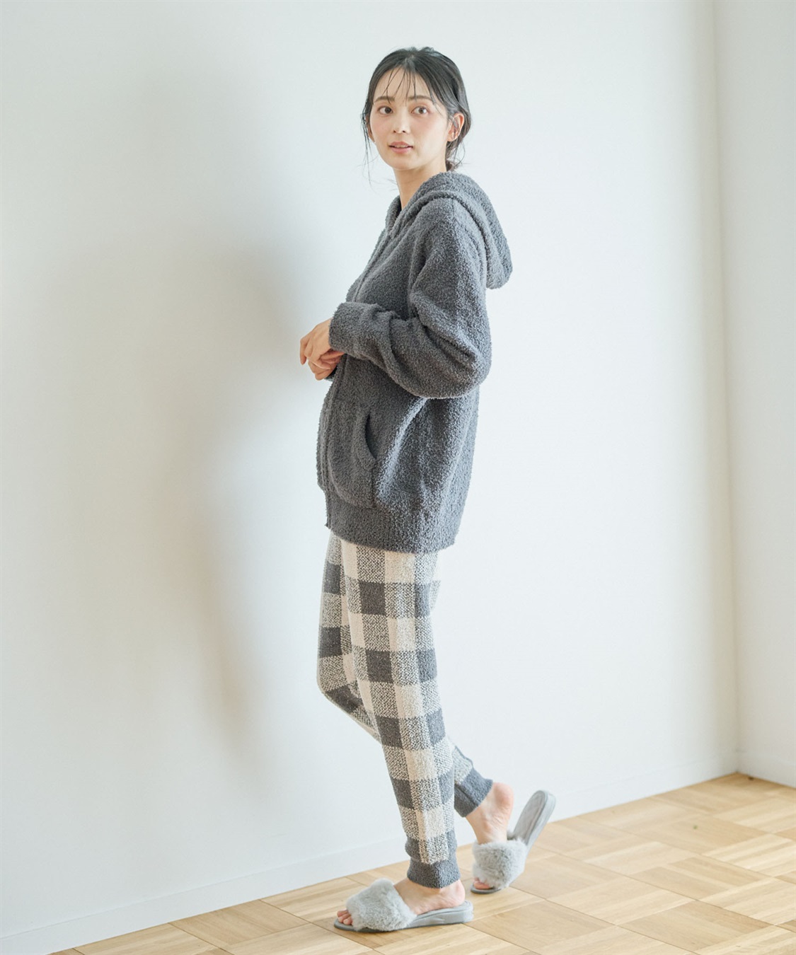 Life Style by cross marche 【LAFUKU/ラフク】もちふわマシュマロニットチェック柄ジョガーパンツ/ルームウェア（上下別売り）_sub_25