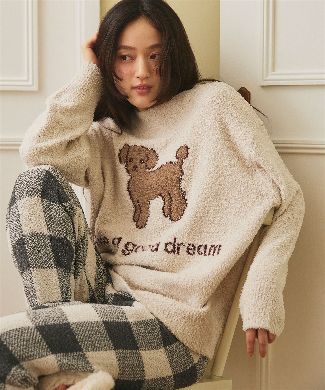 LAFUKU 【LAFUKU/ラフク】もちふわマシュマロニットアニマルジャガードトップス/ルームウェア（上下別売り）_sub_10