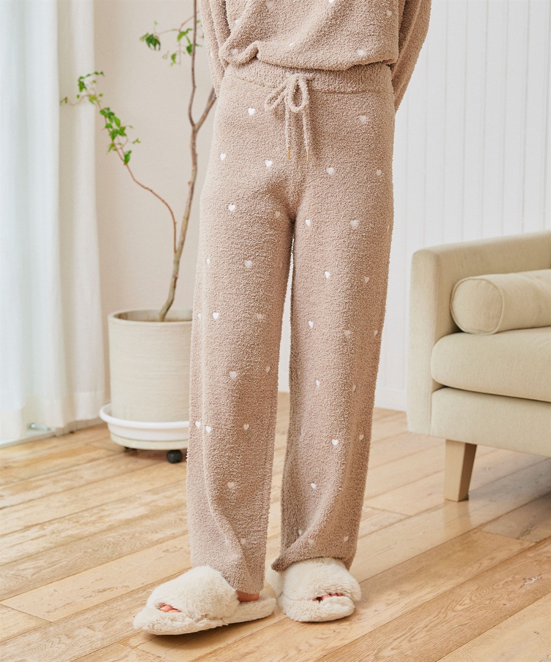 Life Style by cross marche 【LAFUKU/ラフク】もちふわマシュマロニットハートドット刺繍ロングパンツ/ルームウェア（上下別売り）_sub_3