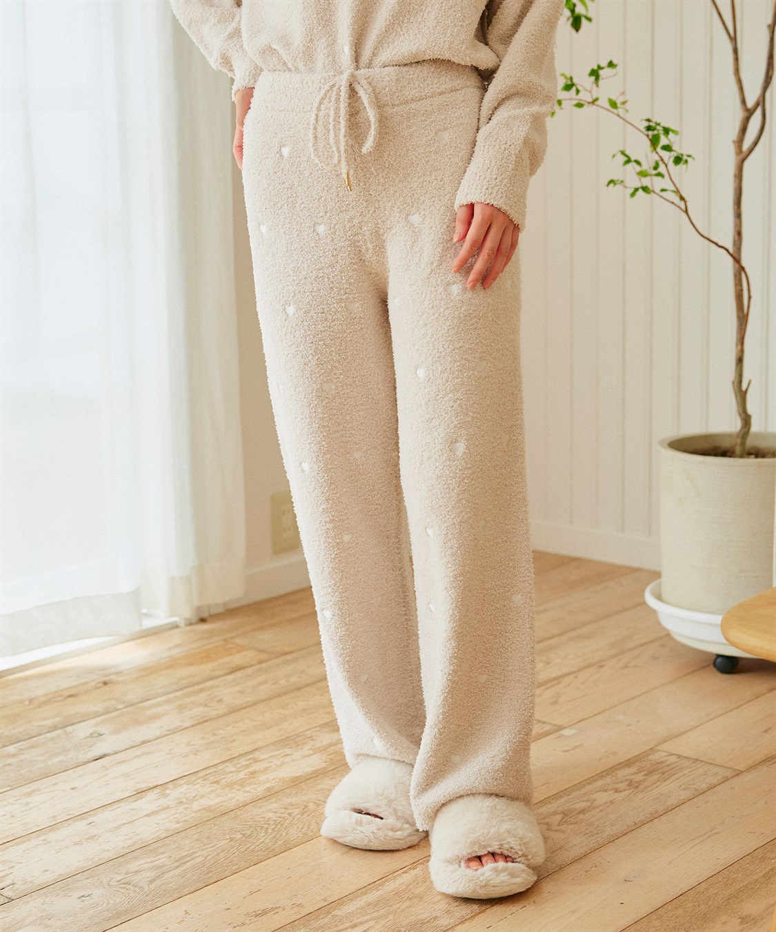 Life Style by cross marche 【LAFUKU/ラフク】もちふわマシュマロニットハートドット刺繍ロングパンツ/ルームウェア（上下別売り）_sub_4