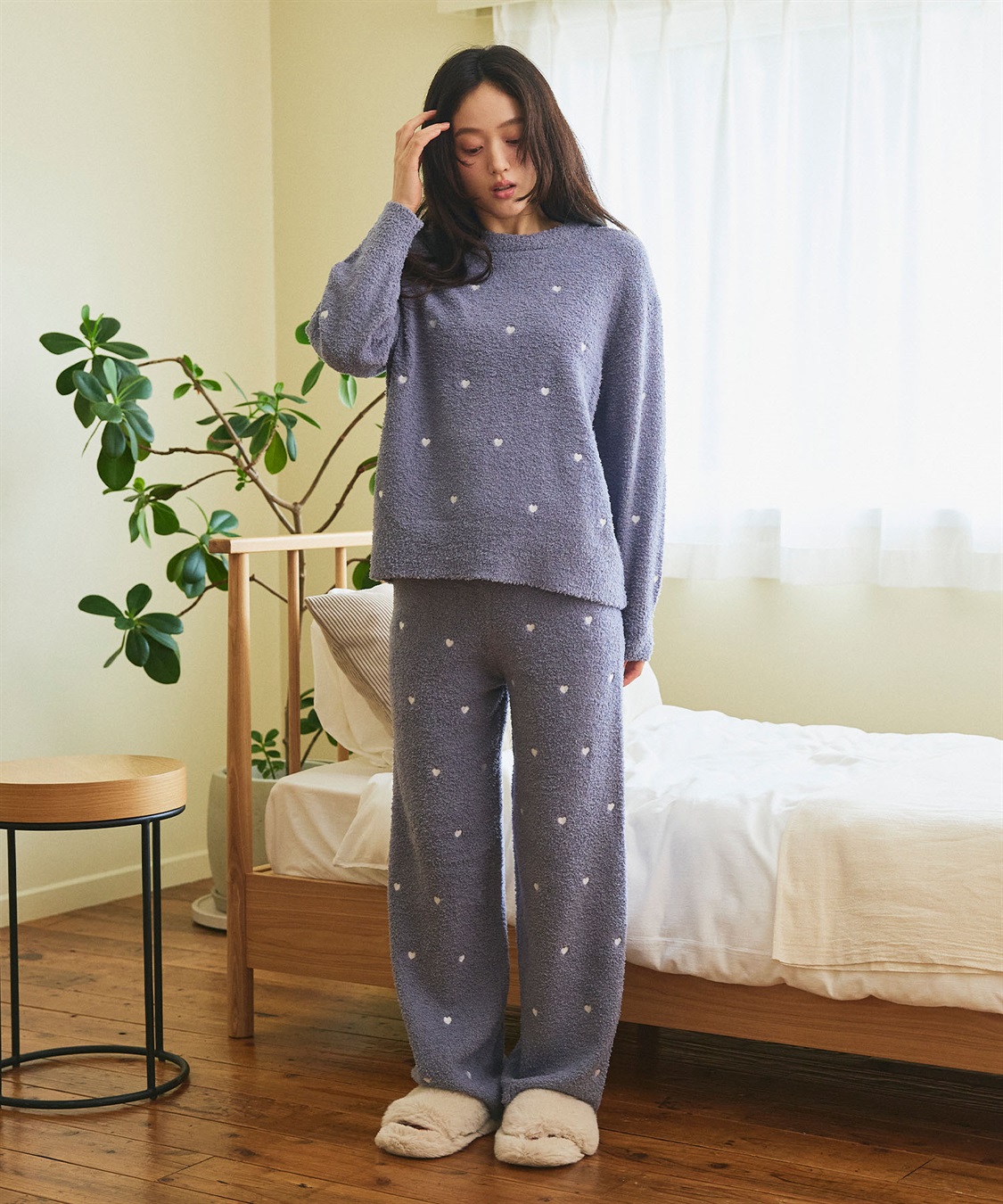 Life Style by cross marche 【LAFUKU/ラフク】もちふわマシュマロニットハートドット刺繍ロングパンツ/ルームウェア（上下別売り）_sub_9