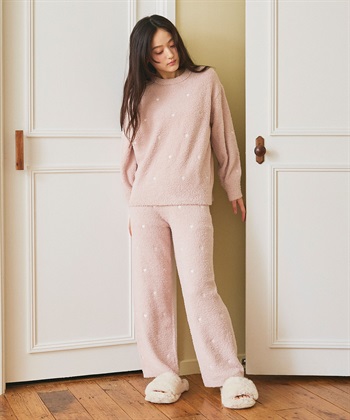 LAFUKU 【LAFUKU/ラフク】もちふわマシュマロニットハートドット刺繍ロングパンツ/ルームウェア（上下別売り）_subthumb_11