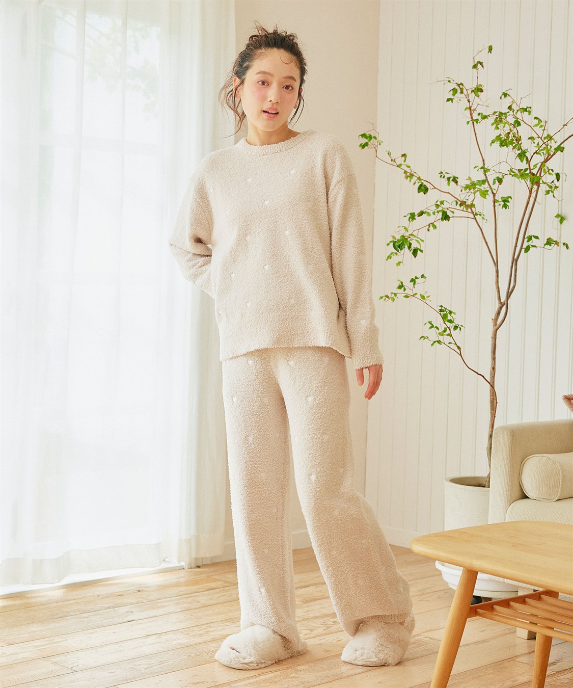 Life Style by cross marche 【LAFUKU/ラフク】もちふわマシュマロニットハートドット刺繍ロングパンツ/ルームウェア（上下別売り）_sub_13