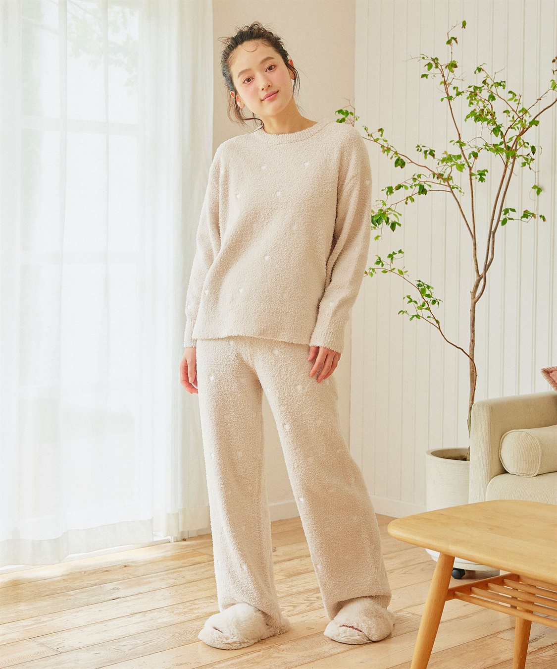 Life Style by cross marche 【LAFUKU/ラフク】もちふわマシュマロニットハートドット刺繍ロングパンツ/ルームウェア（上下別売り）_sub_14
