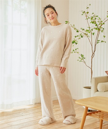 LAFUKU 【LAFUKU/ラフク】もちふわマシュマロニットハートドット刺繍ロングパンツ/ルームウェア（上下別売り）_subthumb_14