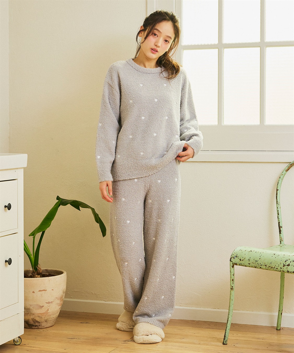 Life Style by cross marche 【LAFUKU/ラフク】もちふわマシュマロニットハートドット刺繍ロングパンツ/ルームウェア（上下別売り）_sub_16
