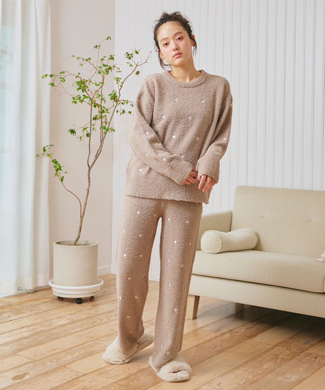 Life Style by cross marche 【LAFUKU/ラフク】もちふわマシュマロニットハートドット刺繍ロングパンツ/ルームウェア（上下別売り）_sub_17