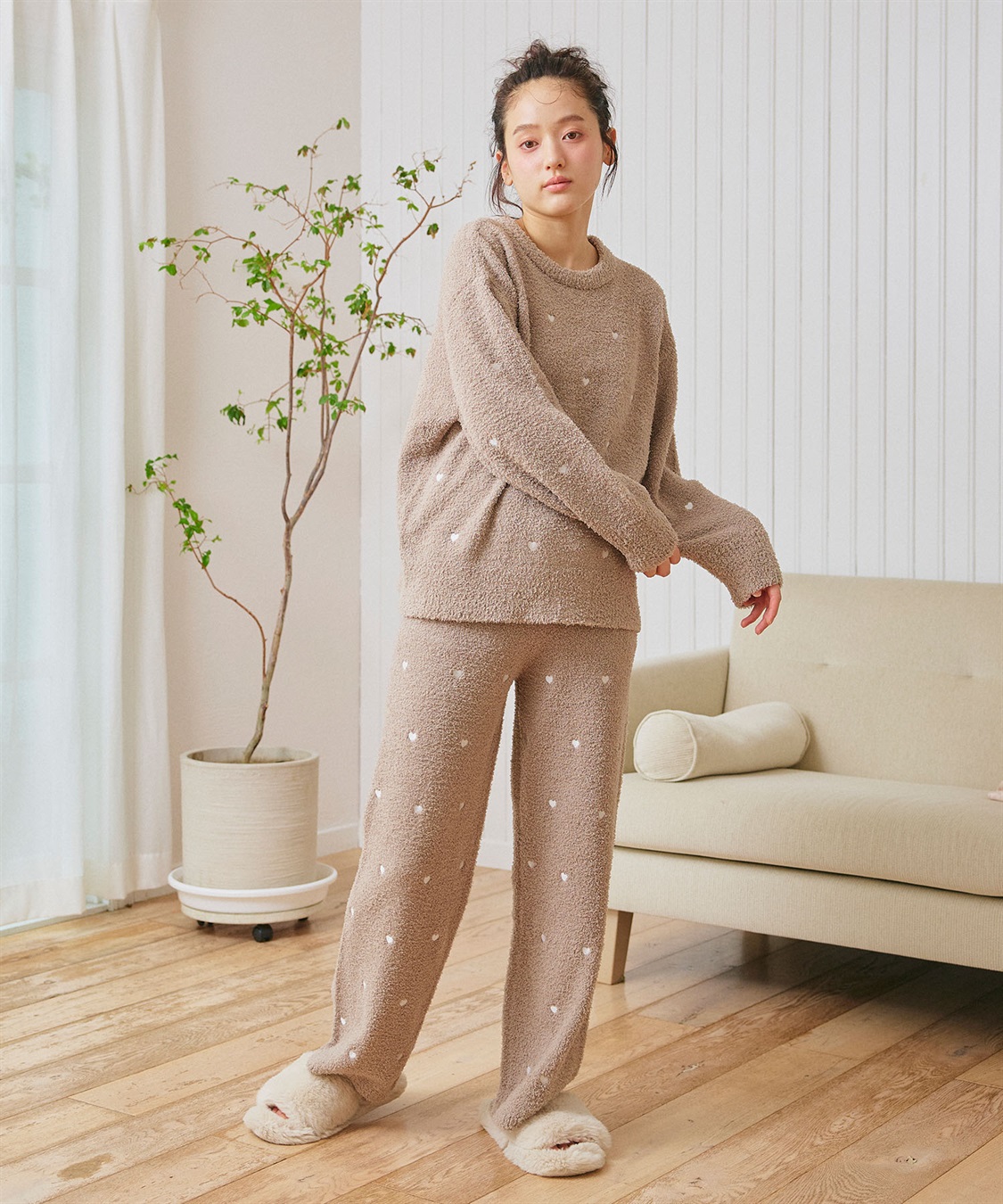 Life Style by cross marche 【LAFUKU/ラフク】もちふわマシュマロニットハートドット刺繍ロングパンツ/ルームウェア（上下別売り）_sub_18