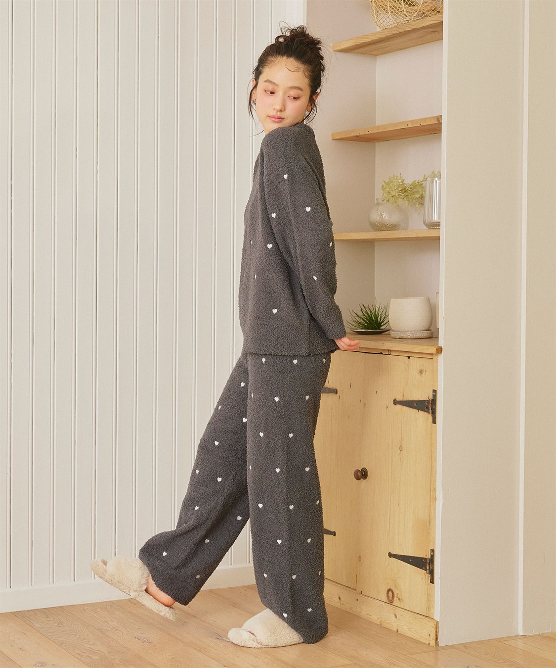 Life Style by cross marche 【LAFUKU/ラフク】もちふわマシュマロニットハートドット刺繍ロングパンツ/ルームウェア（上下別売り）_sub_20