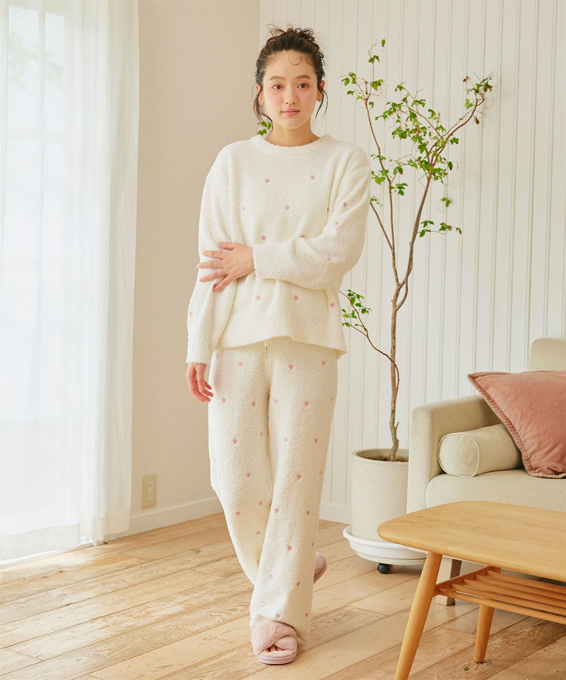 Life Style by cross marche 【LAFUKU/ラフク】もちふわマシュマロニットハートドット刺繍ロングパンツ/ルームウェア（上下別売り）_sub_21