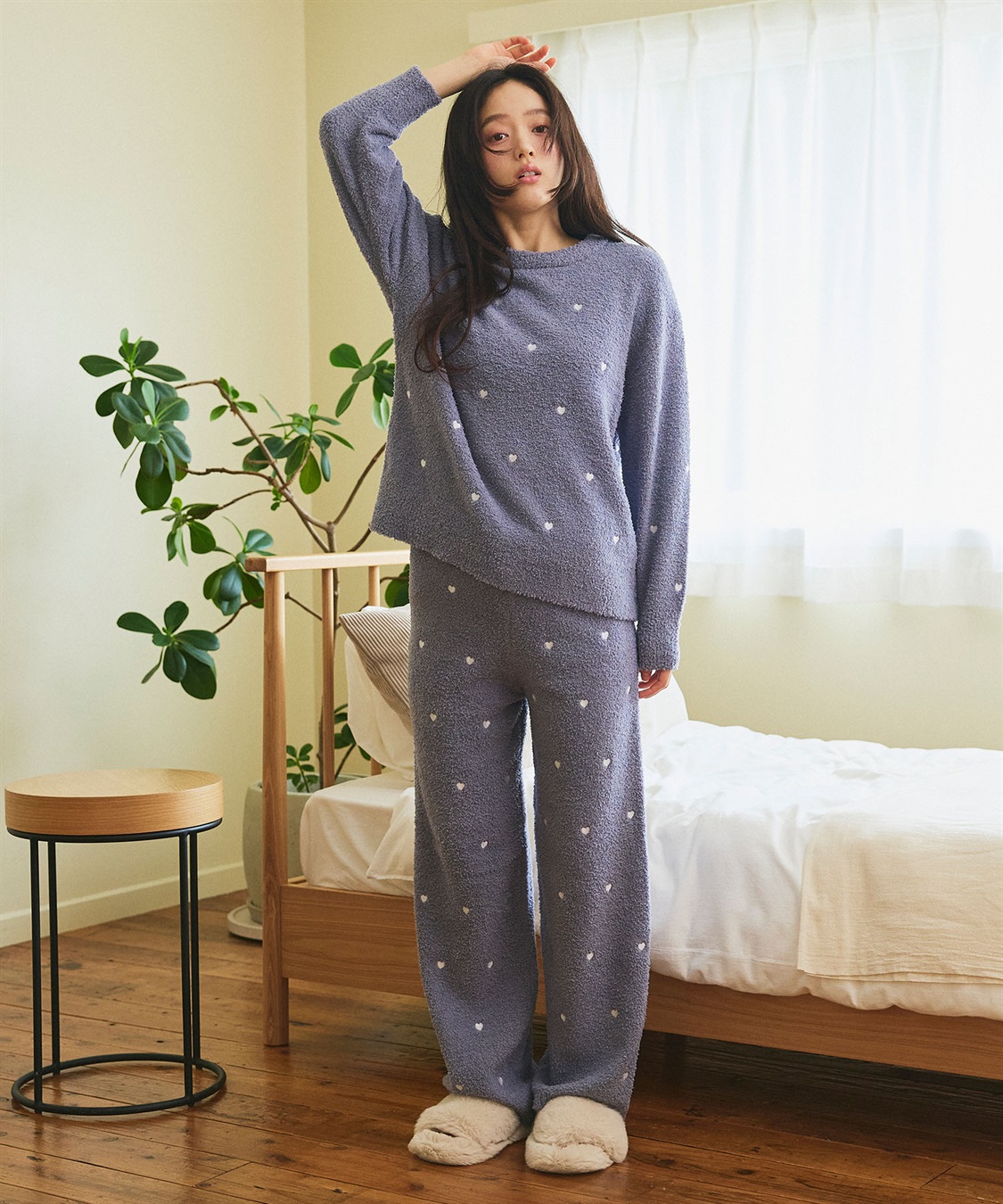 Life Style by cross marche 【LAFUKU/ラフク】もちふわマシュマロニットハートドット刺繍ロングパンツ/ルームウェア（上下別売り）_sub_23