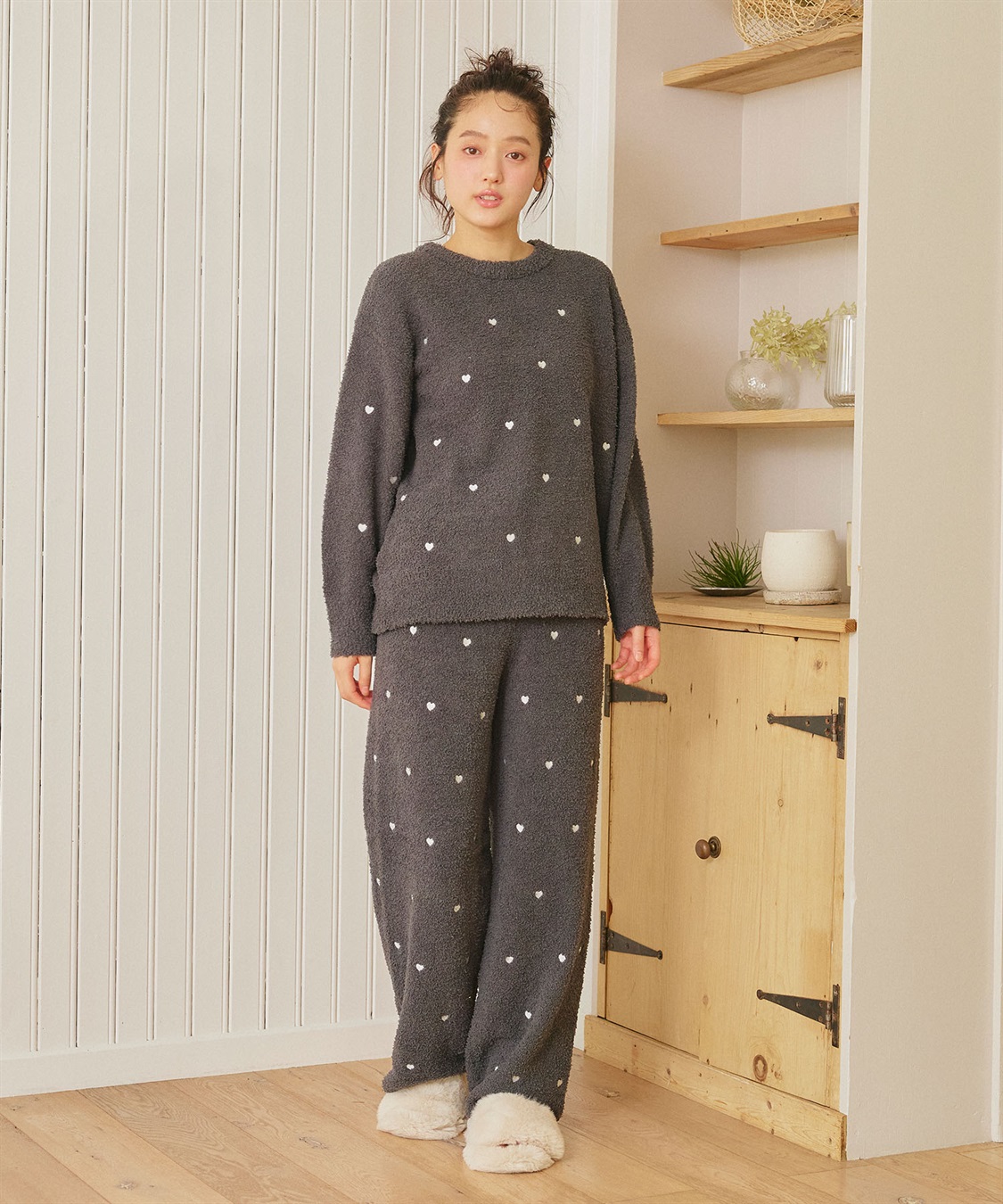 Life Style by cross marche 【LAFUKU/ラフク】もちふわマシュマロニットハートドット刺繍ロングパンツ/ルームウェア（上下別売り）_sub_24