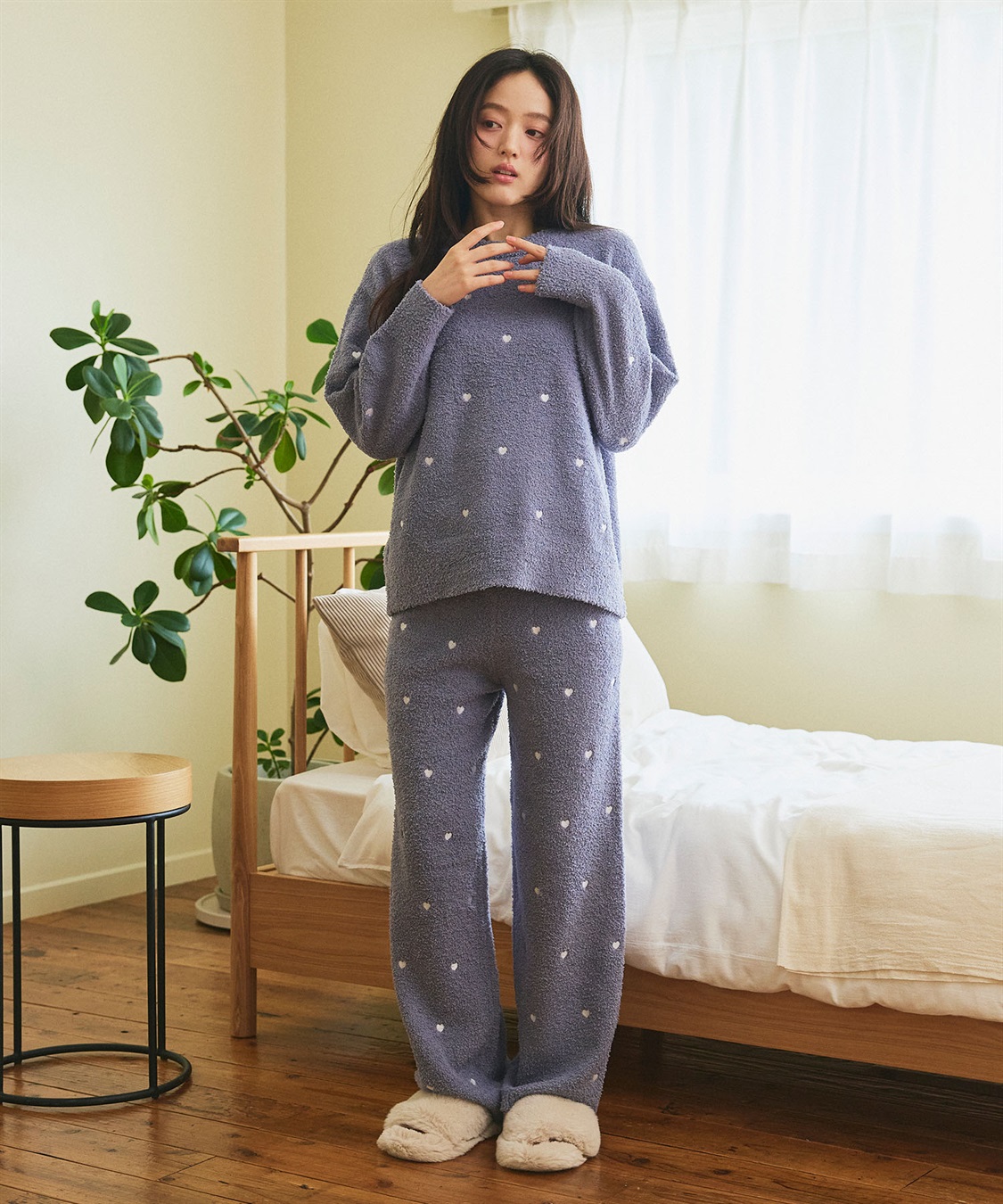 Life Style by cross marche 【LAFUKU/ラフク】もちふわマシュマロニットハートドット刺繍ロングパンツ/ルームウェア（上下別売り）_sub_26