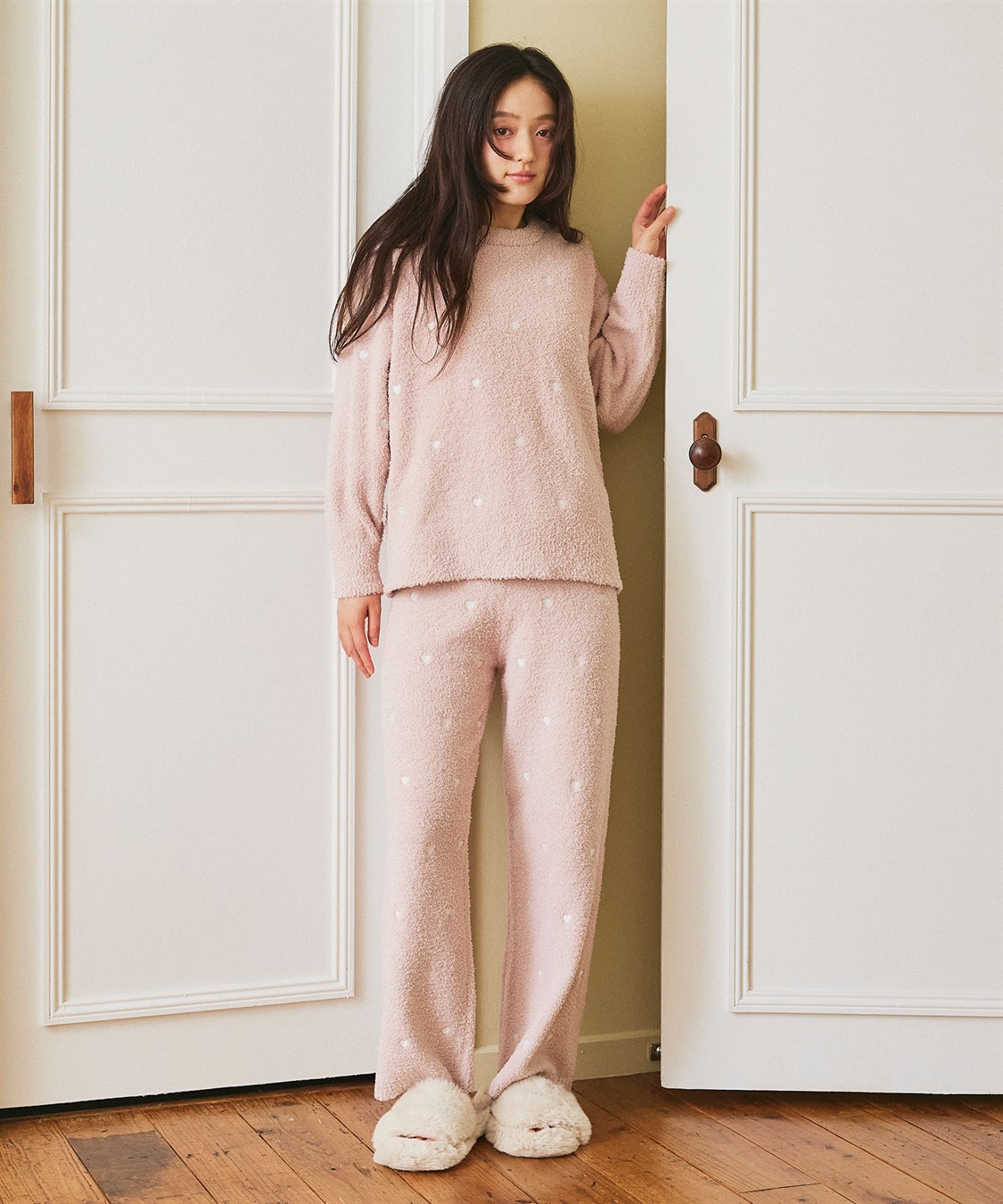 Life Style by cross marche 【LAFUKU/ラフク】もちふわマシュマロニットハートドット刺繍ロングパンツ/ルームウェア（上下別売り）_sub_27