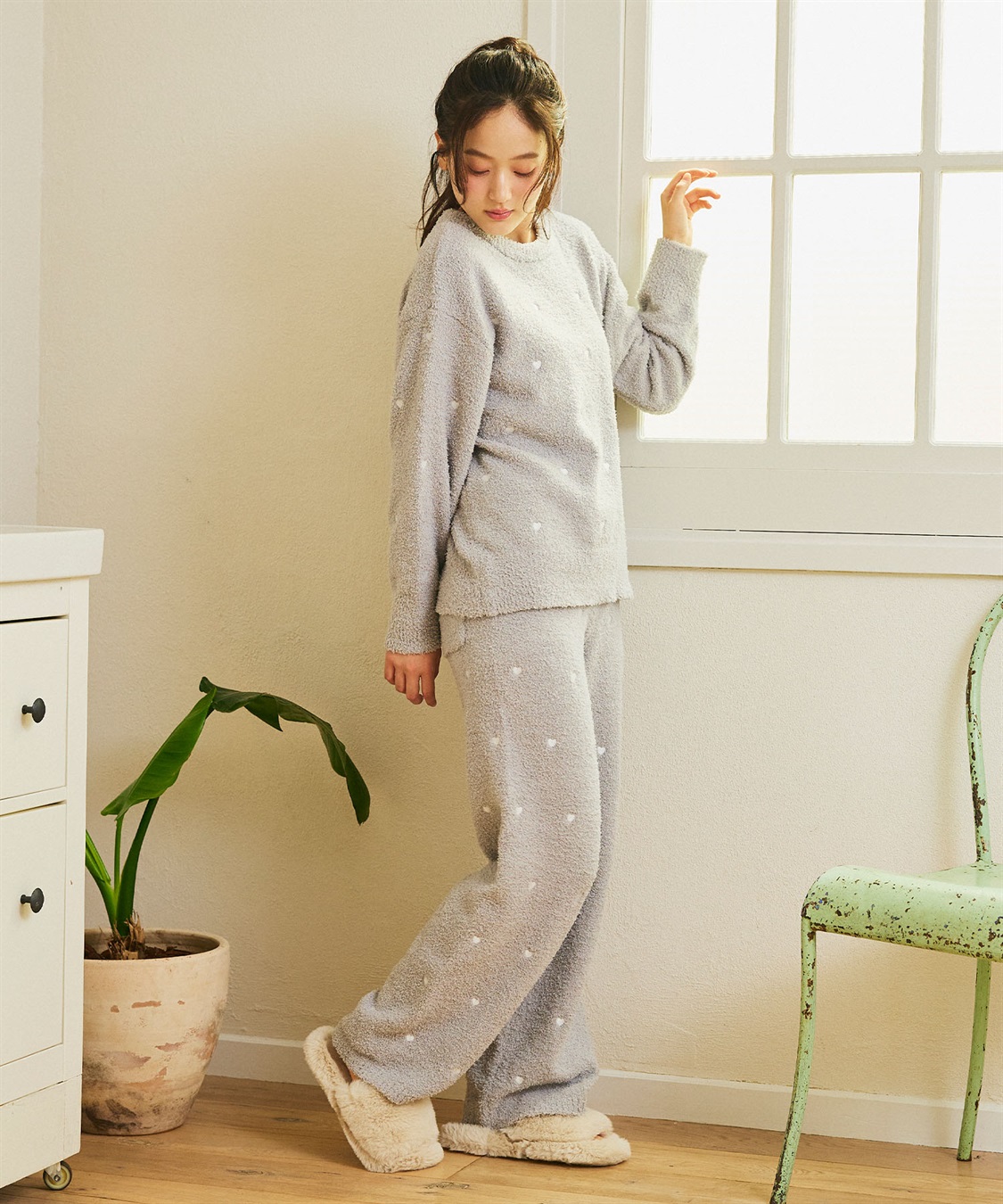 Life Style by cross marche 【LAFUKU/ラフク】もちふわマシュマロニットハートドット刺繍ロングパンツ/ルームウェア（上下別売り）_sub_28