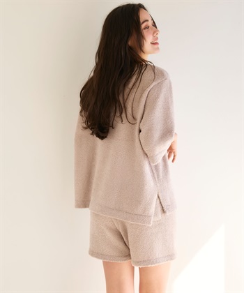 LAFUKU 【LAFUKU/ラフク】マシュマロタッチアニマルジャガード半袖プルオーバー&ショートパンツSET（ルームウェア/パジャマ）_subthumb_7