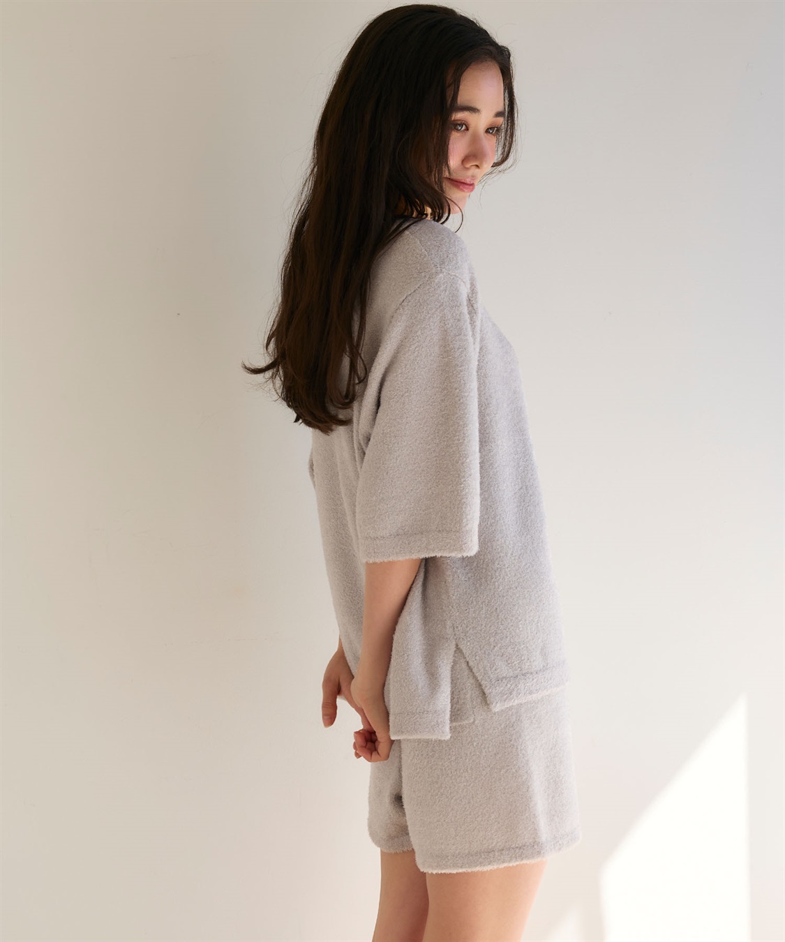 LAFUKU 【LAFUKU/ラフク】マシュマロタッチアニマルジャガード半袖プルオーバー&ショートパンツSET（ルームウェア/パジャマ）_sub_12