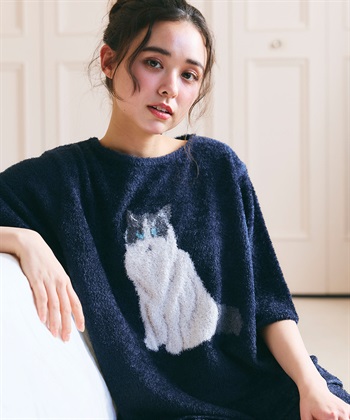 LAFUKU 【LAFUKU/ラフク】マシュマロタッチアニマルジャガード半袖プルオーバー&ショートパンツSET（ルームウェア/パジャマ）_subthumb_21