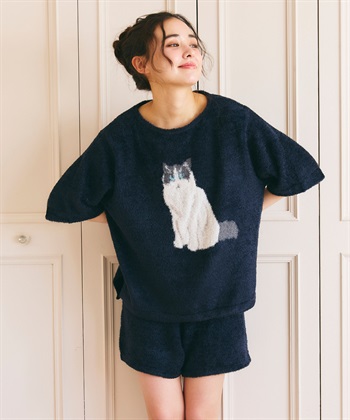 LAFUKU 【LAFUKU/ラフク】マシュマロタッチアニマルジャガード半袖プルオーバー&ショートパンツSET（ルームウェア/パジャマ）_subthumb_22