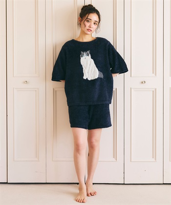 LAFUKU 【LAFUKU/ラフク】マシュマロタッチアニマルジャガード半袖プルオーバー&ショートパンツSET（ルームウェア/パジャマ）_subthumb_24