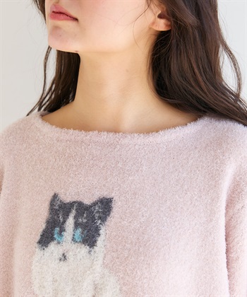 LAFUKU 【LAFUKU/ラフク】マシュマロタッチアニマルジャガード半袖プルオーバー&ショートパンツSET（ルームウェア/パジャマ）_subthumb_28