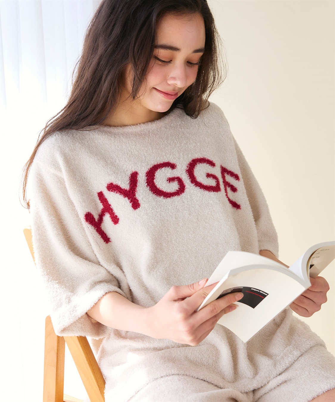 LAFUKU 【LAFUKU/ラフク】マシュマロタッチロゴジャガード半袖プルオーバー&ショートパンツSET（ルームウェア/パジャマ）_sub_1