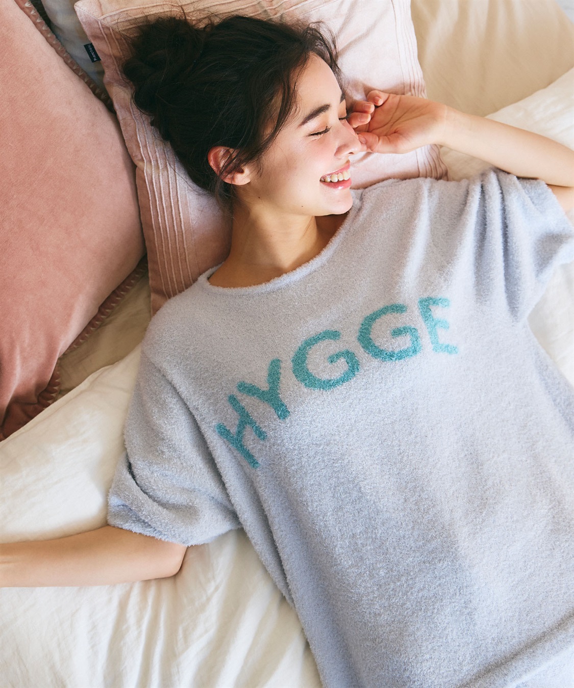 LAFUKU 【LAFUKU/ラフク】マシュマロタッチロゴジャガード半袖プルオーバー&ショートパンツSET（ルームウェア/パジャマ）_sub_2