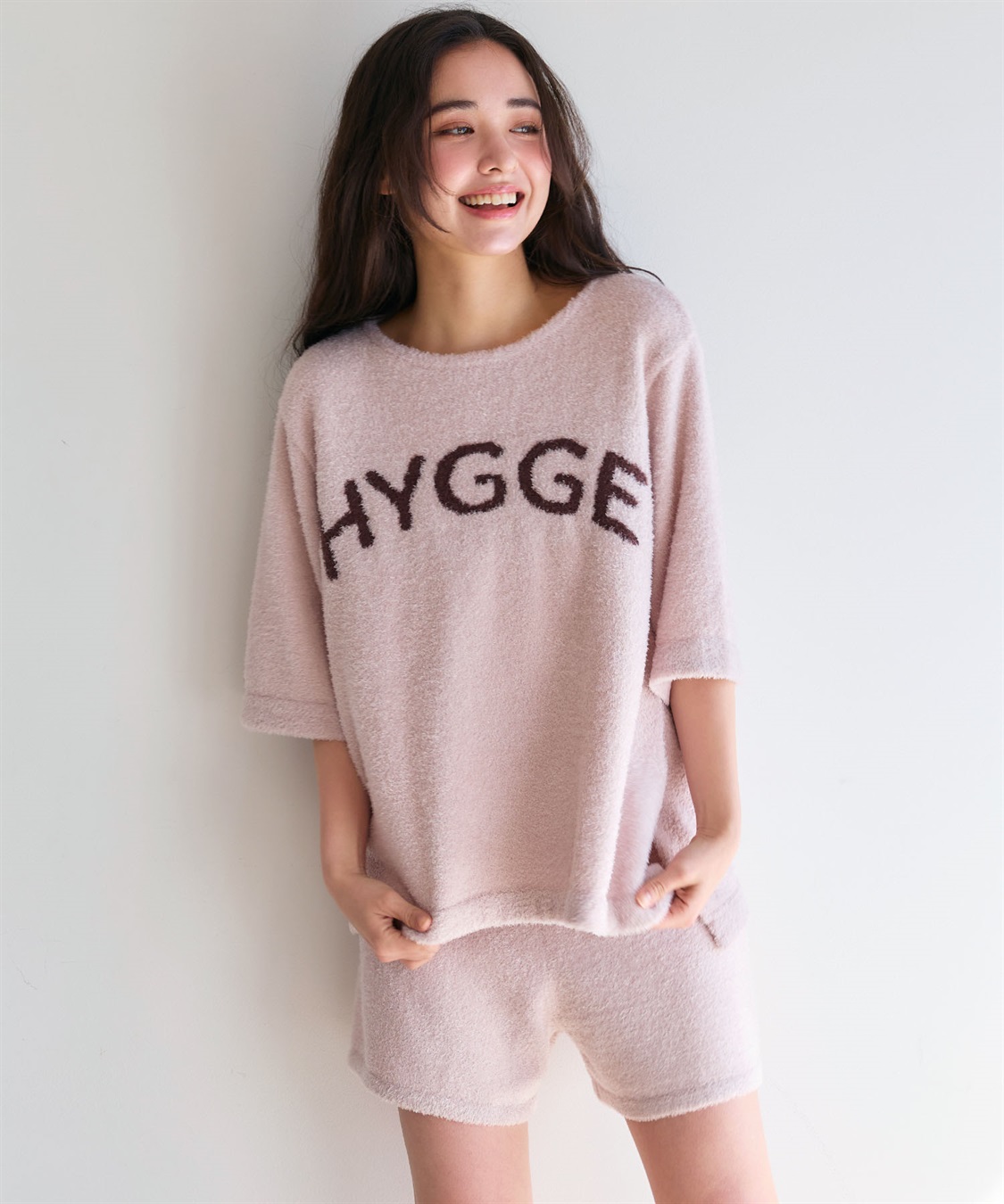 LAFUKU 【LAFUKU/ラフク】マシュマロタッチロゴジャガード半袖プルオーバー&ショートパンツSET（ルームウェア/パジャマ）_sub_4