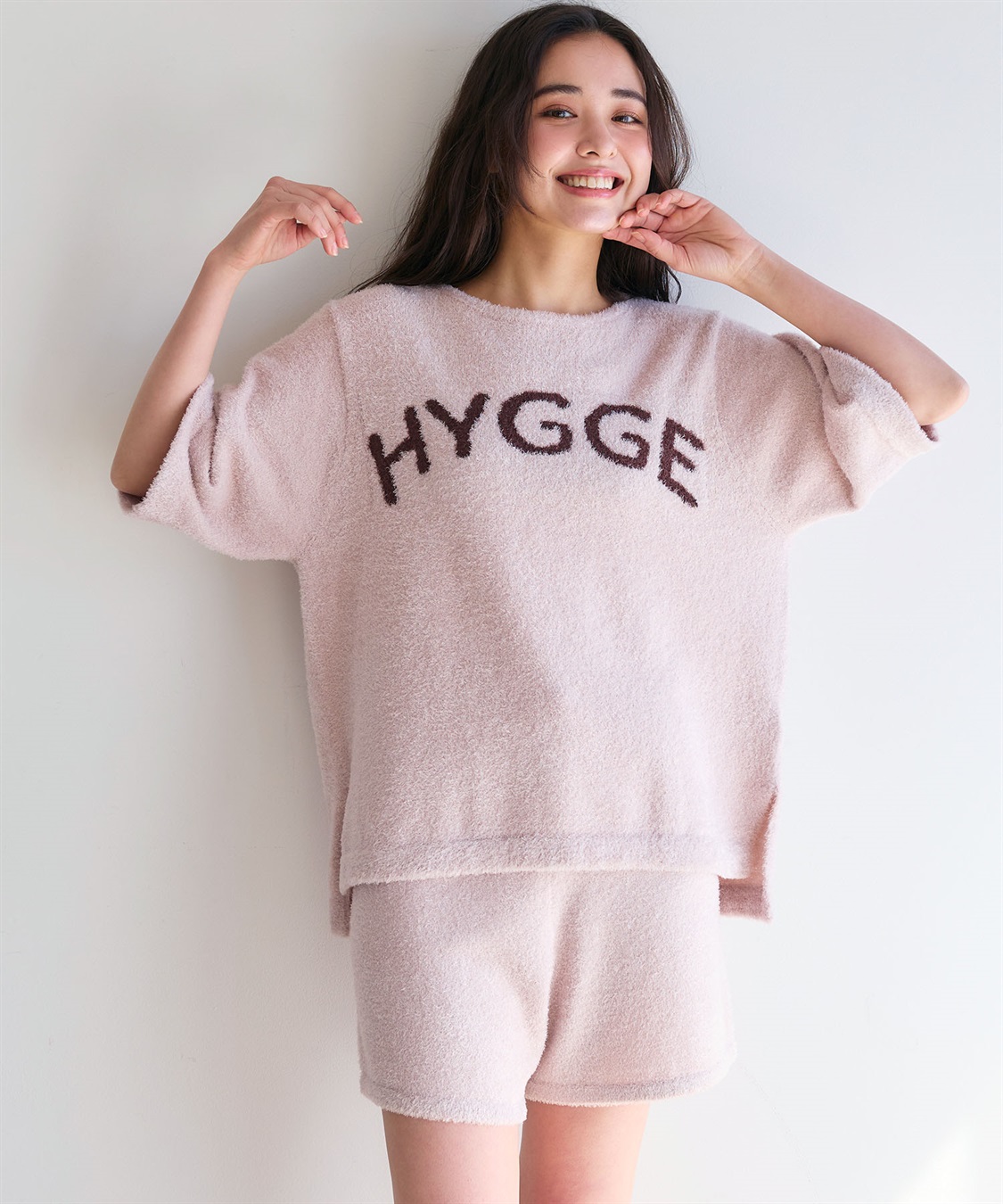 LAFUKU 【LAFUKU/ラフク】マシュマロタッチロゴジャガード半袖プルオーバー&ショートパンツSET（ルームウェア/パジャマ）_sub_5