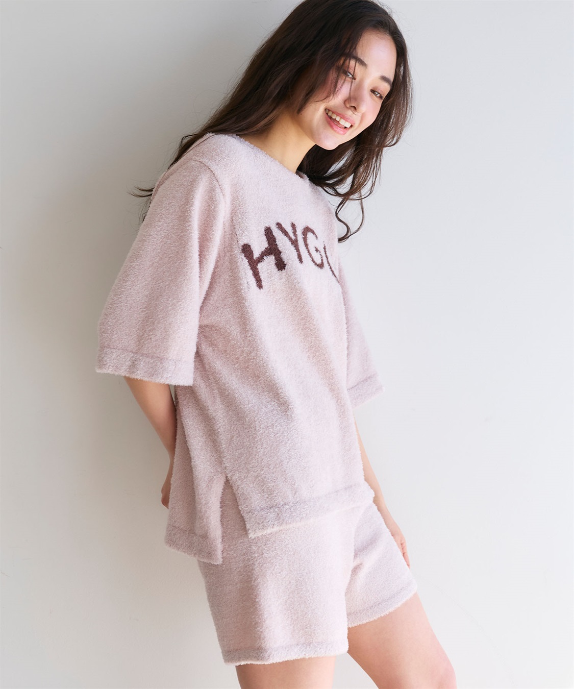 LAFUKU 【LAFUKU/ラフク】マシュマロタッチロゴジャガード半袖プルオーバー&ショートパンツSET（ルームウェア/パジャマ）_sub_6