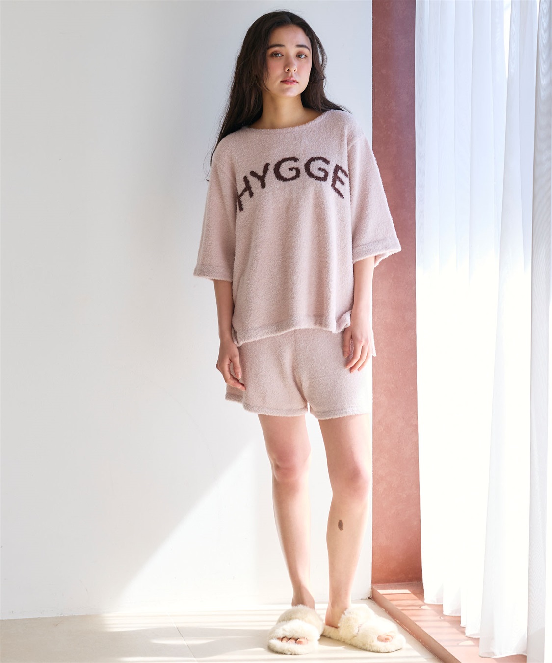 LAFUKU 【LAFUKU/ラフク】マシュマロタッチロゴジャガード半袖プルオーバー&ショートパンツSET（ルームウェア/パジャマ）_sub_8