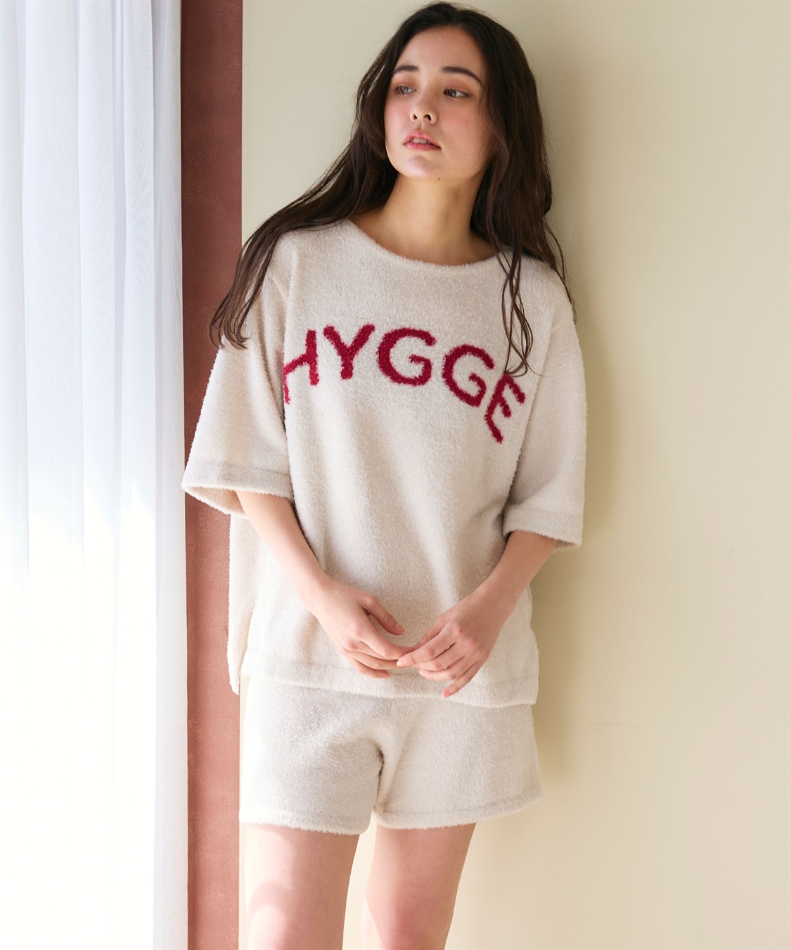 LAFUKU 【LAFUKU/ラフク】マシュマロタッチロゴジャガード半袖プルオーバー&ショートパンツSET（ルームウェア/パジャマ）_sub_13