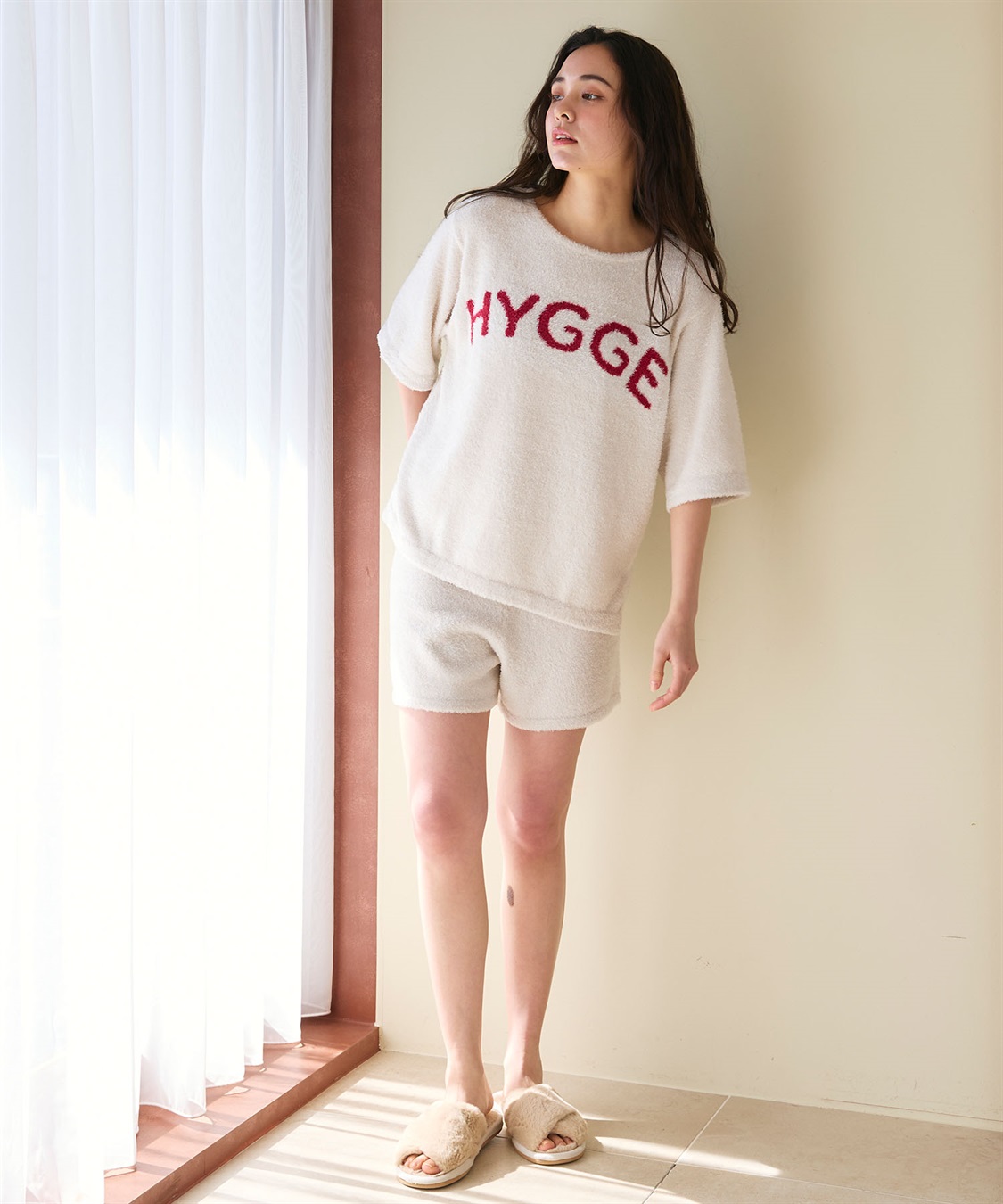 LAFUKU 【LAFUKU/ラフク】マシュマロタッチロゴジャガード半袖プルオーバー&ショートパンツSET（ルームウェア/パジャマ）_sub_15