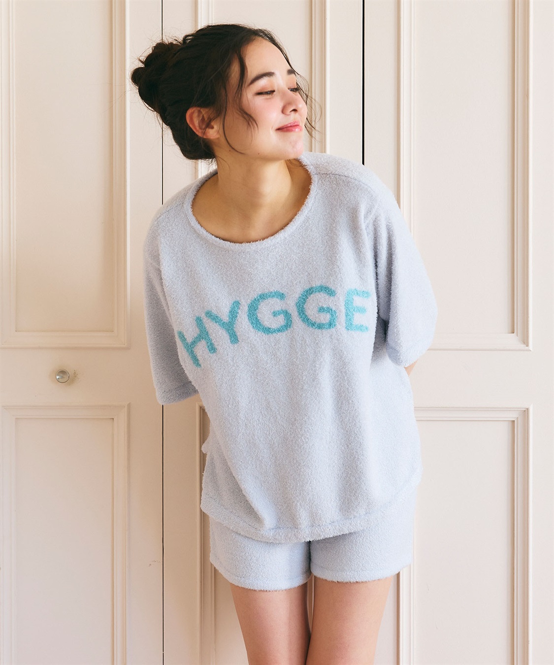 LAFUKU 【LAFUKU/ラフク】マシュマロタッチロゴジャガード半袖プルオーバー&ショートパンツSET（ルームウェア/パジャマ）_sub_18